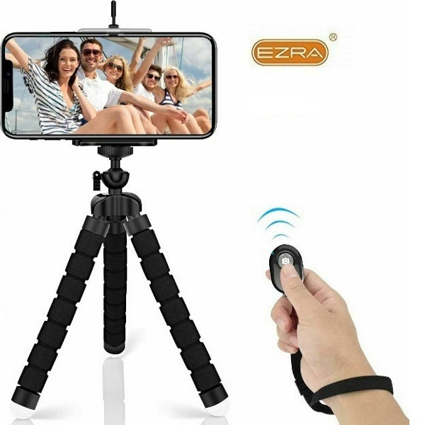 Ezra ST-03 Τρίποδο Κινητού με Bluetooth Μαύρο