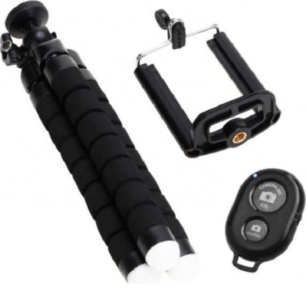 Ezra ST-03 Τρίποδο Κινητού με Bluetooth Μαύρο