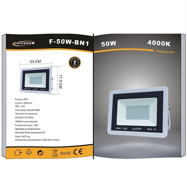 Προβολέας UNIVERSO F 50W-BN1 4000k