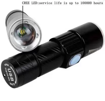 HONEYDEAL Επαναφορτιζόμενος φακός αφής Mini LED Pocket Ultra Bright Focus, Zoom Torch Light