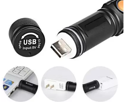 HONEYDEAL Επαναφορτιζόμενος φακός αφής Mini LED Pocket Ultra Bright Focus, Zoom Torch Light