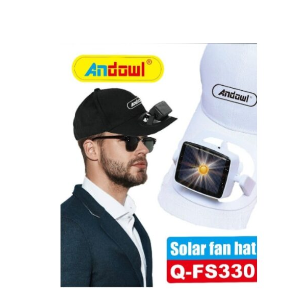 FAN-HAT.png Καπέλο Ηλίου με Ανεμιστηράκι Ηλιακής Φόρτισης Andowl Q-FS330 Λευκό