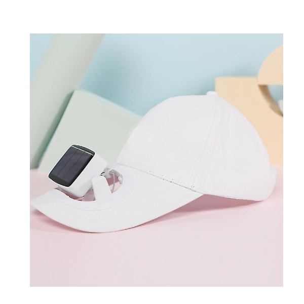 FAT-HAT-3.png Καπέλο Ηλίου με Ανεμιστηράκι Ηλιακής Φόρτισης Andowl Q-FS330 Λευκό