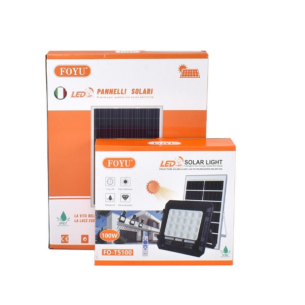 Ηλιακός Προβολέας 160LED 100W IP66 Foyu FO-T5100 – Μαύρο