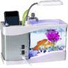 Fish.jpg USB Desktop Mini Fish Tank Aquarium With LED Clock Μαύρο