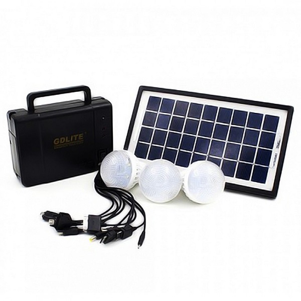 Ηλιακό Σύστημα Φωτισμού και Φόρτισης με Πάνελ και 3 Λάμπες LED 3,5W σε βαλίτσα GD-8006