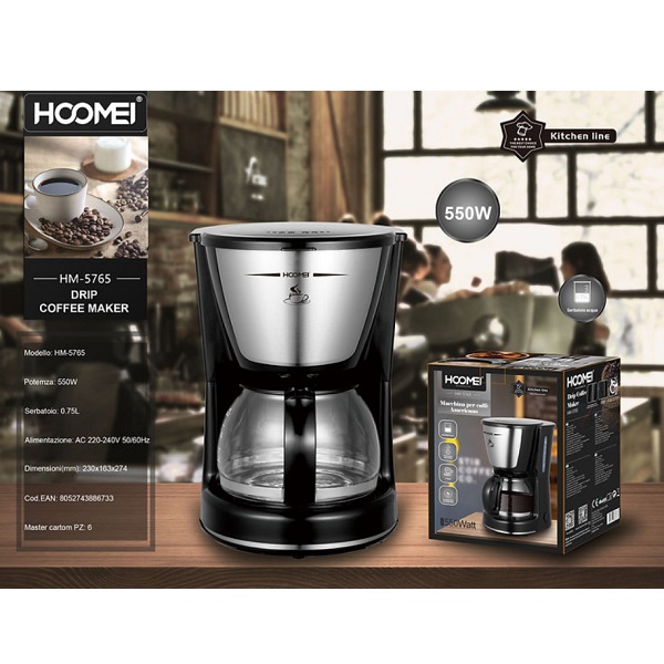 Hoomei HM-5765 Καφετιέρα Φίλτρου 550W Black