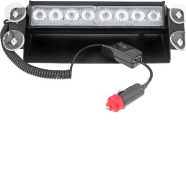 Φακός με 8 LED 8W Αυτοκινήτου με Βεντούζες για τοποθέτηση στο τζάμι και 3 διαφορετικές λειτουργίες φλας, HS-51057 Κόκκινο με Μπλέ