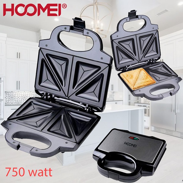 Τοστιέρα για 2 Τοστ 750W Μαύρη HM-5845 Hoomei