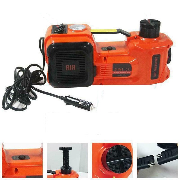 Γρύλος Αυτοκινήτου Ηλεκτρικός Υδραυλικός Δαπέδου με Αντλία Φουσκώματος, Συμπαγές Κλειδί και Φακό Φορητό 12V 58646