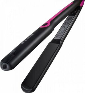 Πρέσα Μαλλιών με Κεραμικές Πλάκες 30W Μαύρη - Ροζ Kemei KM-2119