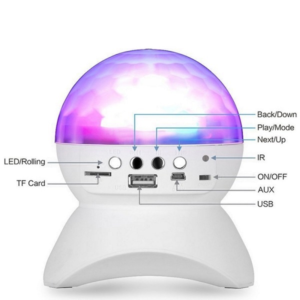 L740g.jpg Ηχείο Bluetooth Μπάλα DISCO Με Χρωματιστό LED L-740