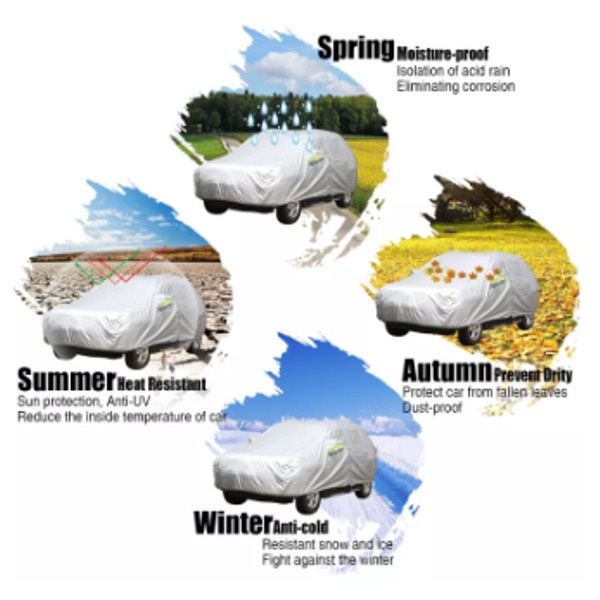 LA-1891.jpg Carsun LA-1891 Κουκούλα Αυτοκινήτου με Τσάντα Μεταφοράς 430x160x120cm Αδιάβροχη Medium που Στερεώνεται με Λάστιχο