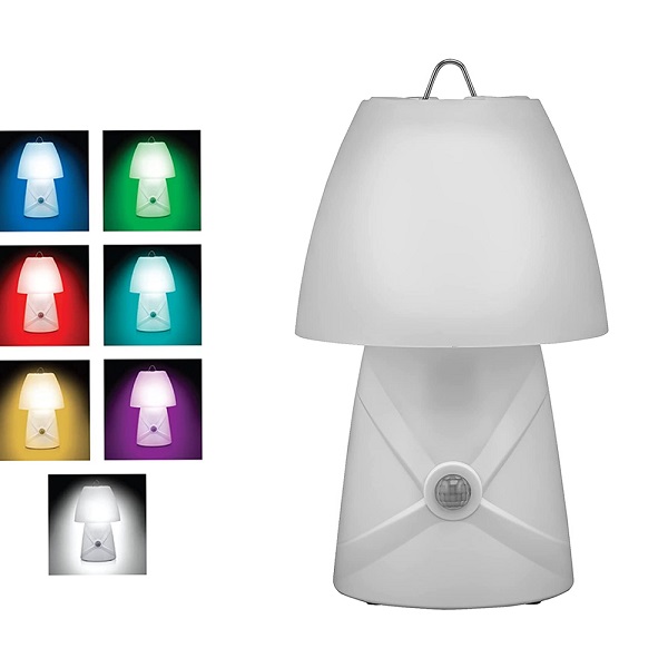 LED RGB Επιτραπέζιο Επαναφορτιζόμενο Φωτιστικό Νυκτός με Αισθητήρα Κίνησης CX-133 Λευκό