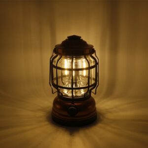 LED Φωτιστικό Φανάρι Μπαταρίας με Γάντζο για Camping COB Θερμό Λευκό ZJ-1990T Χρυσό