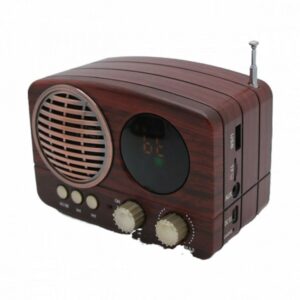 CMiK MK-616BT Retro Επιτραπέζιο Ραδιόφωνο Επαναφορτιζόμενο με Bluetooth και USB Καφέ