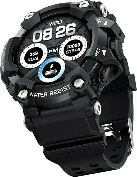 Manta Smartwatch με Παλμογράφο (Μαύρο) SWT03BP