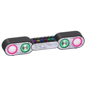 New Rixing NR-666 Ηχείο Υπολογιστή 2.0 με RGB Φωτισμό και Bluetooth Ισχύος 10W σε Μαύρο Χρώμα