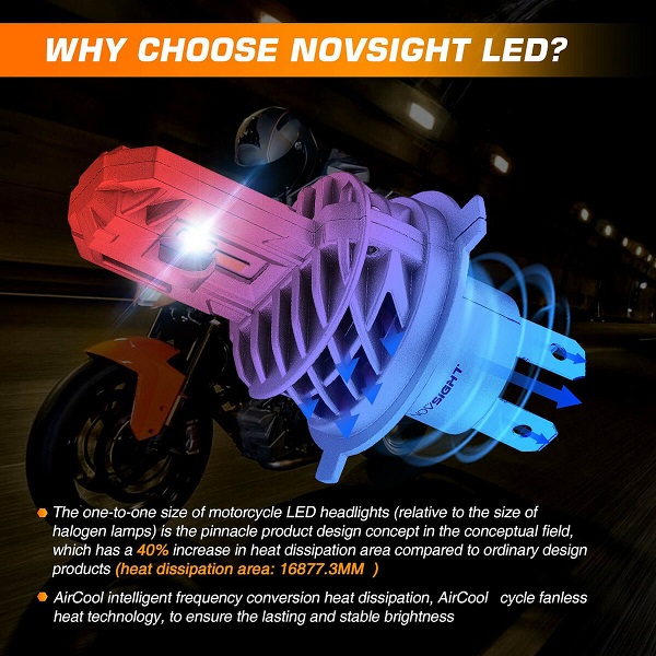 Λάμπα Αυτοκινήτου NovSight M500 N35 H4 LED 6000K Ψυχρό Λευκό 12V 40W 1τμχ