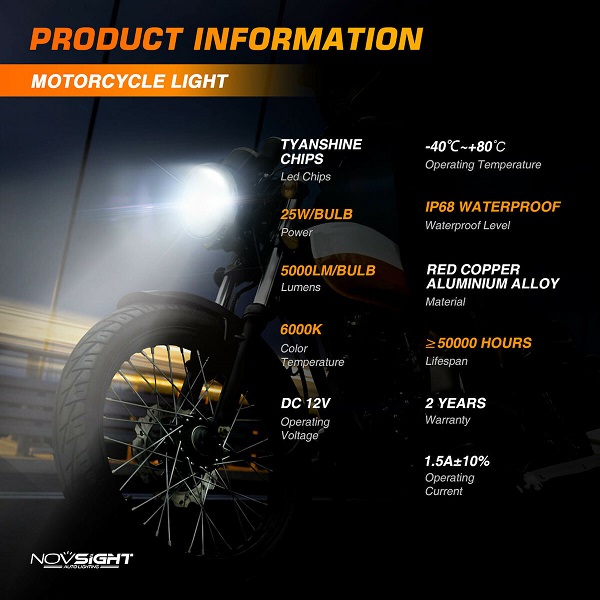 Λάμπα Αυτοκινήτου NovSight M500 N35 H4 LED 6000K Ψυχρό Λευκό 12V 40W 1τμχ