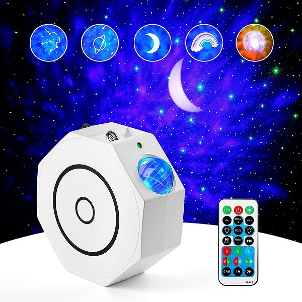 Octagon Galaxy Night Light Projector με τηλεχειριστήριο και ηχείο μουσικής Bluetooth, Moon, Rainbow, Laser