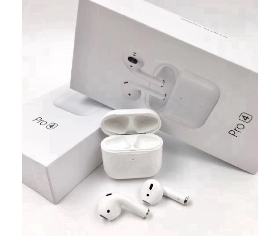 PRO4 Earbud Bluetooth Handsfree Ακουστικά με Θήκη Φόρτισης Λευκά