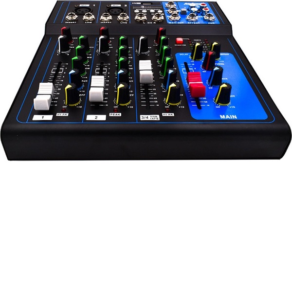 Q-4L.jpg Κονσόλα Αναλογική 4 Καναλιών με Phantom Power & 2 Εισόδους XLR & Bluetooth Andowl Q-4L