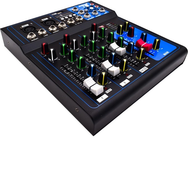 Q-4Lgh.jpg Κονσόλα Αναλογική 4 Καναλιών με Phantom Power & 2 Εισόδους XLR & Bluetooth Andowl Q-4L