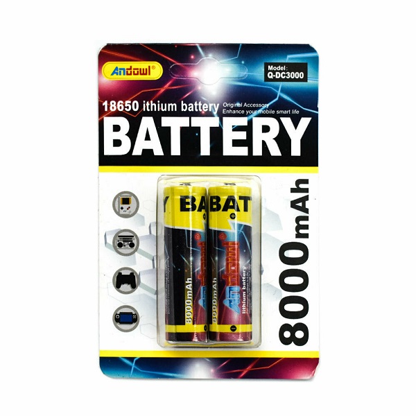 Andowl Q-DC3000 Επαναφορτιζόμενες Μπαταρίες 18650 8000mAh 2τμχ