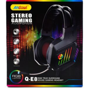 Andowl Q-E8 Over Ear Gaming Headset με σύνδεση 2x3.5mm USB