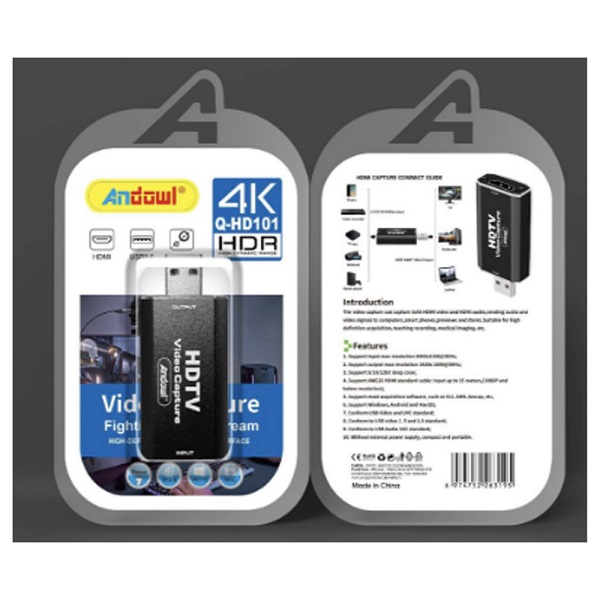 Video Capture για Laptop / PC και σύνδεση HDMI / USB-A Andowl Q-HD101