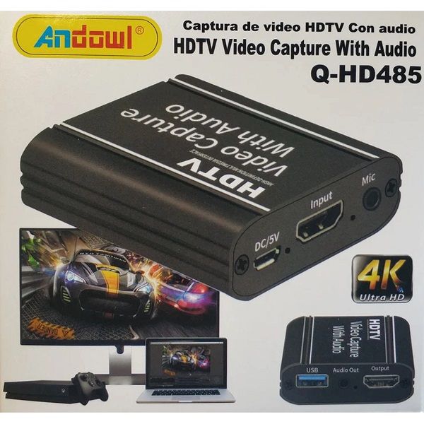Andowl Q-HD485 Video Capture για Laptop  PC και σύνδεση