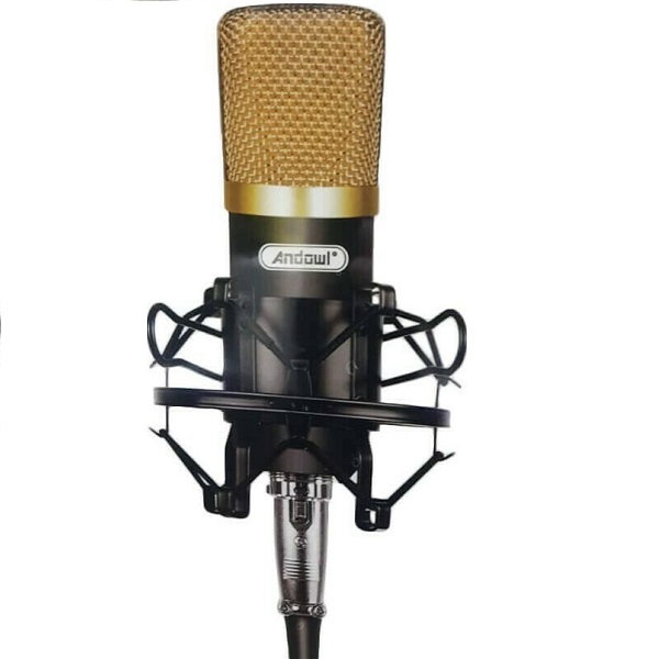 Q-MIC3.jpg Μικρόφωνο Πυκνωτικό 3.5mm Q-MIC3 Τύπου Gooseneck Φωνής σε Χρυσό Χρώμα Andowl