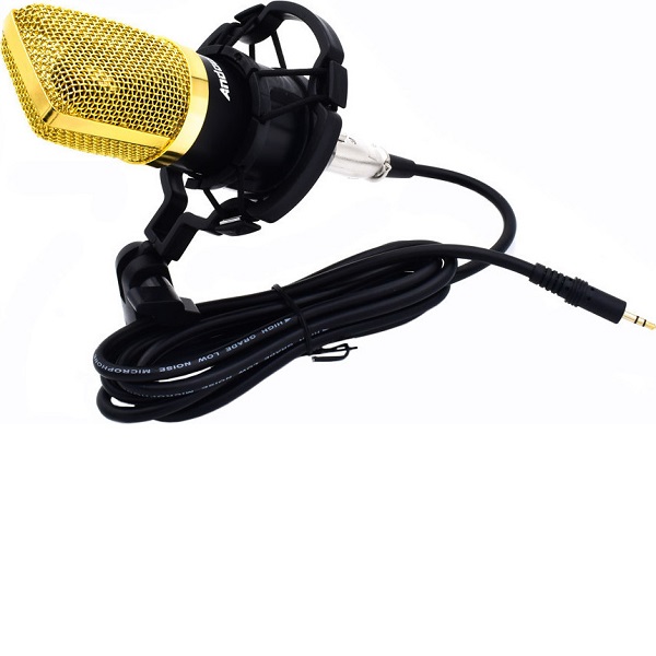 Q-MIC3qq.jpg Μικρόφωνο Πυκνωτικό 3.5mm Q-MIC3 Τύπου Gooseneck Φωνής σε Χρυσό Χρώμα Andowl