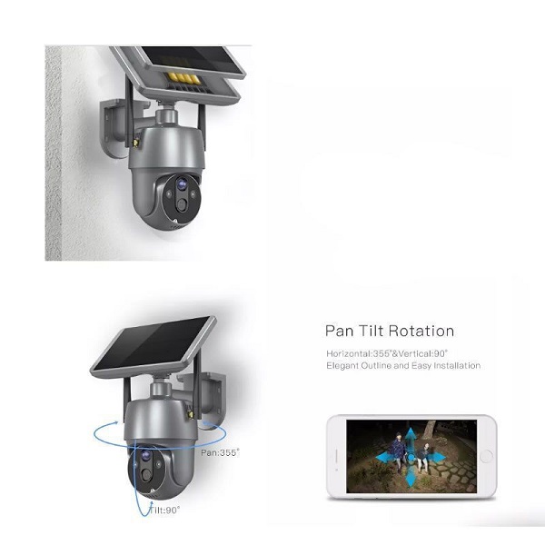 Κάμερα Παρακολούθησης IP Wi-Fi 1080p Αδιάβροχη Μπαταρίας με Αμφίδρομη Επικοινωνία Ασημί Q-SX01 Andowl