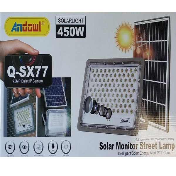 Προβολέας Ηλιακός LED 450 Watt Με Ενσωματωμένη Κάμερα Wi-Fi Andowl Q-SX77