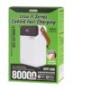 Power Bank 80000mAh 22.5W με 2 Θύρες USB-A και Θύρα USB-C Quick Charge 3.0 Λευκό Remax RPP-566