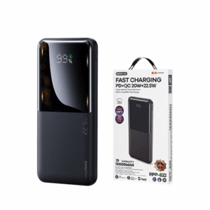 Power Bank 10000mAh με 2 Θύρες USB-A και Θύρα USB-C Power Delivery Μαύρο Remax RPP-622
