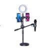Ring Light LED 9cm με Επιτραπέζια Βάση Στήριξης και Βάση για 2 Κινητά και Μικρόφωνο RK25