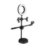 Ring Light LED 9cm με Επιτραπέζια Βάση Στήριξης και Βάση για 2 Κινητά και Μικρόφωνο RK25