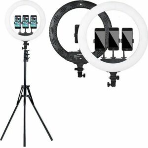 Ring Light 43cm 3200-5600K με Τρίποδο Δαπέδου και Βάση για Κινητό YQ-460B