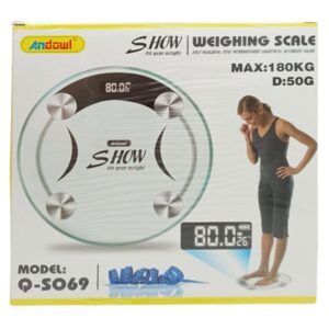 Smart Ζυγαριά με Λιπομετρητή & Bluetooth σε Διάφανο χρώμα Q-S069