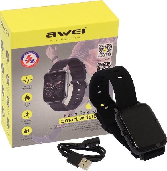 Smartwatch με Παλμογράφο (Μαύρο) Awei H6