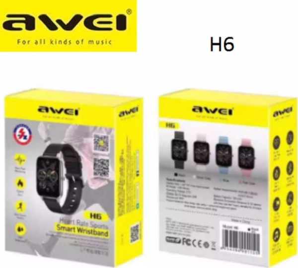 Smartwatch με Παλμογράφο (Μαύρο) Awei H6