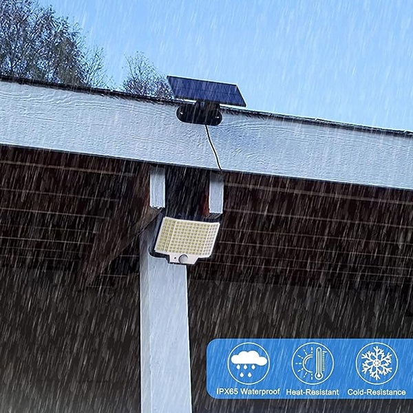 Επιτοίχιο Ηλιακό Φωτιστικό Ψυχρό Λευκό με Αισθητήρα Κίνησης Φωτοκύτταρο και Τηλεχειριστήριο