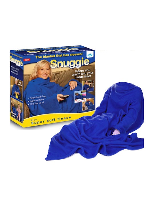 Snuggle Κουβέρτα Fleece Με Μανίκια 135x175εκ. Μπλε 17180-94