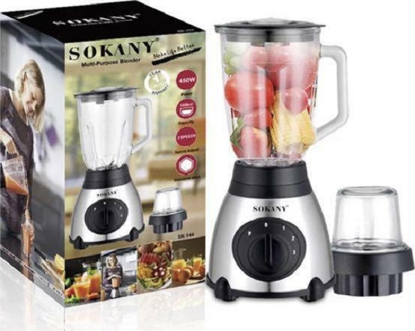 Μπλέντερ για Smoothies με Γυάλινη Κανάτα 1.5lt 400W Γκρι SK-148S Sokany