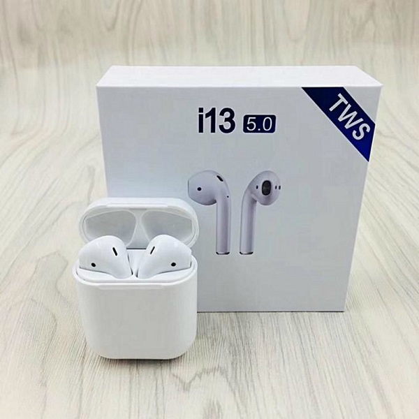 TWS i13 Earbud Bluetooth Handsfree Ακουστικά με Θήκη Φόρτισης Λευκά