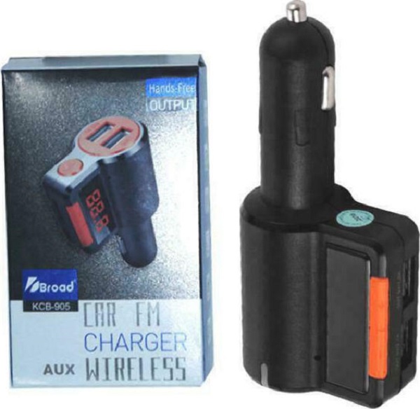 Transmitter Αυτοκινήτου FM με Bluetooth / USB Πορτοκαλί KCB-905