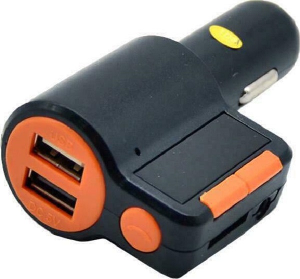 Transmitter Αυτοκινήτου FM με Bluetooth / USB Πορτοκαλί KCB-905